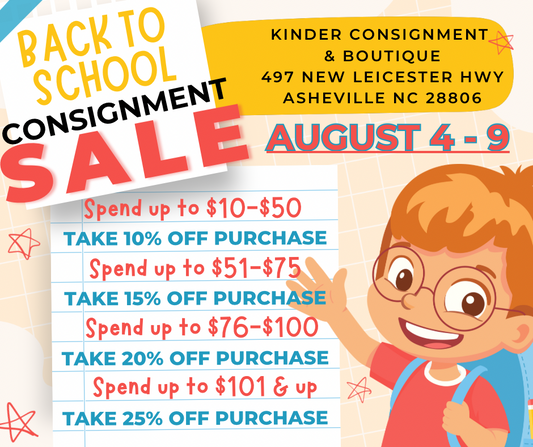 Back to School Sale, August 4-9